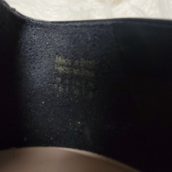 Aldo Women's Black Leather Pointed Toe High Gold Plated Heel Pump Shoe Size 7.5 - Picture 5 of 10